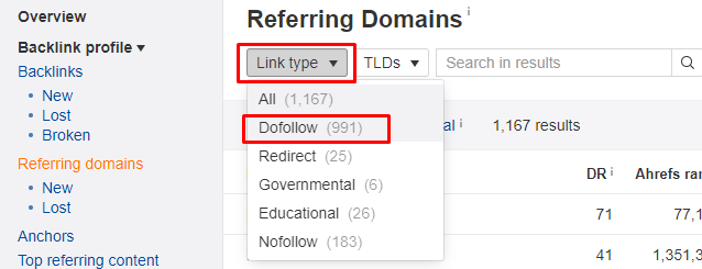 Dofollow Link Type